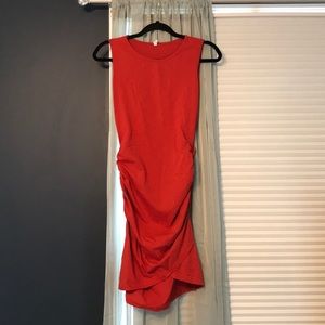 Orange Bodycon Knee Length Dress